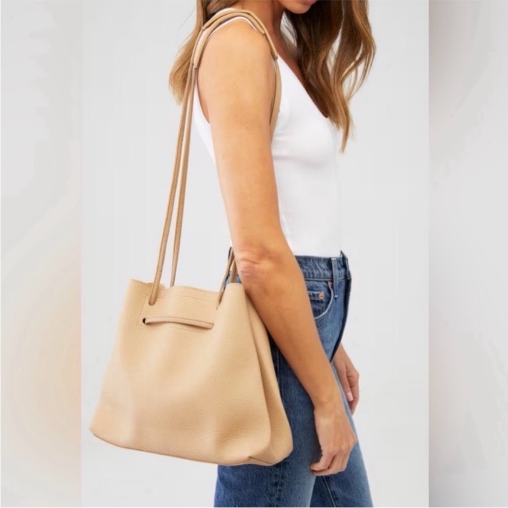 8 Other Reasons Vegan Leather Tan Camel Tote Bucket Slouchy Bag NEW